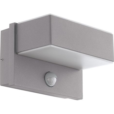Aplique de pared exterior Eglo Azzinano 11.5W 3000K Luz cálida. Forma Cúbica 19×12 cm. Terraza, jardín y piscina. Estilo moderno y diseño. Acero, Acero galvanizado y Plástico. Color blanco y plata