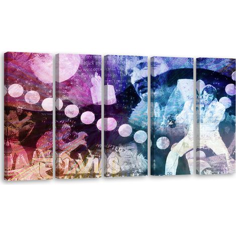 Tableau sur toile en 5 parties Freddie Mercury Queen 200x100 (1/5)
