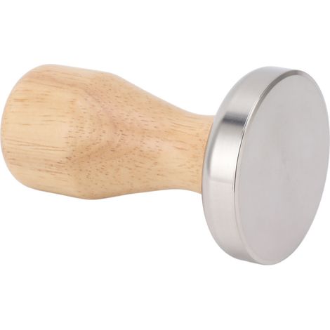 Tasseur à café en acier inoxydable 304 avec manche en bois, 58 mm, pour café à domicile ou en café. (1/5)