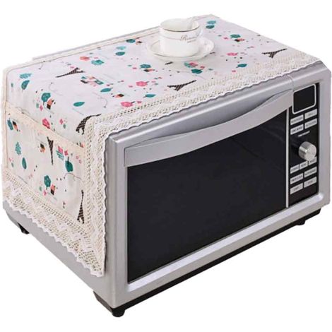 Housse de four à micro-ondes résistante à l'huile, housse de four à micro-ondes multi-usage en coton et lin anti-poussière (1/5)