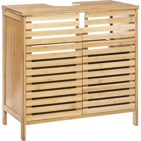 Meuble sous lavabo pour salle de bain Sicela bambou (1/3)