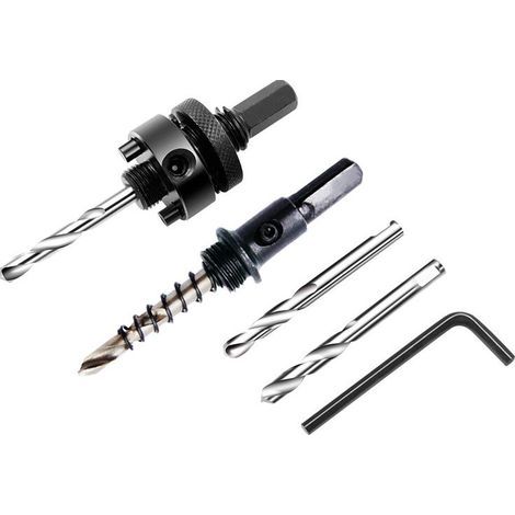 Jeu d'arbres de scie cloche A2 et A4 pour scies cloches de grandes marques (diamètre de 16 à 152 mm, 5/8 à 6 pouces), adaptateur porte-foret bimétallique hexagonal HSS pour scies cloches (1/5)