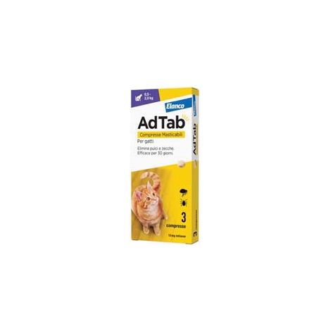 ADTAB COMPRESSE MASTICABILI PER GATTI KG.0,52  3 compresse da mg.12 di lotilaner    ADTAB