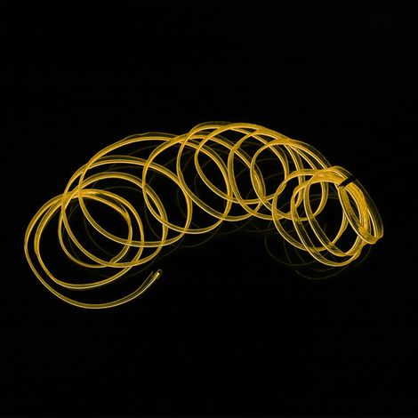 Bande lumineuse LED d'ambiance de 3 mètres avec bordure EL pour la modification de voitures, alimentée par l'allume-cigare, éclairage d'ambiance intérieur jaune. (1/5)
