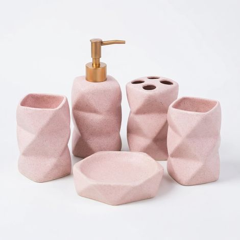 Gobelet à dents rose ensemble 5 pièces 5 pièce