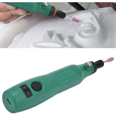 Meuleuse/perceuse électrique 5 V CC à trois vitesses réglables, mini-kit électrique pour le bricolage, la sculpture et le nettoyage d'objets décoratifs, outil de polissage manuel SFD102 Vert (1/5)