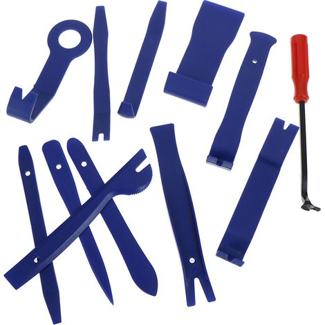 12-piece tool set for car audio and interior repairs (blue) 12-piece tool set for CD players, navigation systems, soundproofing, disassembly and modification (blue, self-sealing bag) 12-piece blue set