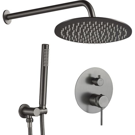 CONCEALED SHOWER SET REA LUNGO GRIP TITANIUM + BOX