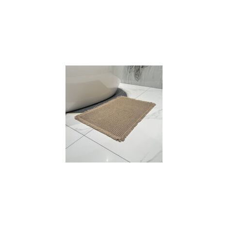 Tappetino da bagno ultra morbido con motivo a nido d'ape, antiscivolo con nappe, super assorbente e lavabile in lavatrice, per bagno, doccia, vasca da bagno (marrone, 43 x 61 cm)