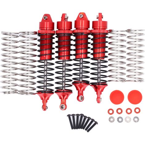 4 Pièces Amortisseurs Avant Arrière en Alliage d'Aluminium pour Voiture Télécommandée ARRMA 1/10 - Rouge (1/5)