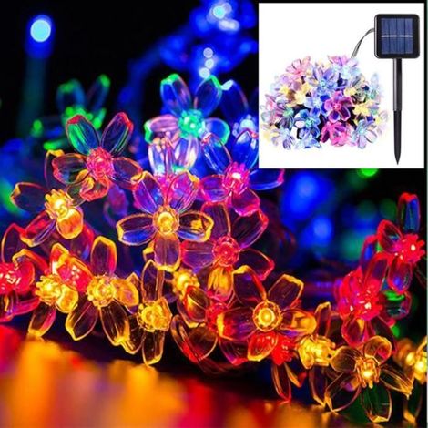 Guirlandes lumineuses solaires - AMOUNE - Fleur de cerisier - Multicolore - 12m - 100 LED (1/4)