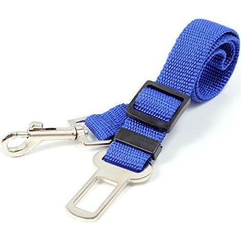 Ceinture de Securite Retenue Laisse Reglable pour Chien/Chat/Harnais Animaux de Compagnie pour Les Sièges de Voiture-Bleu