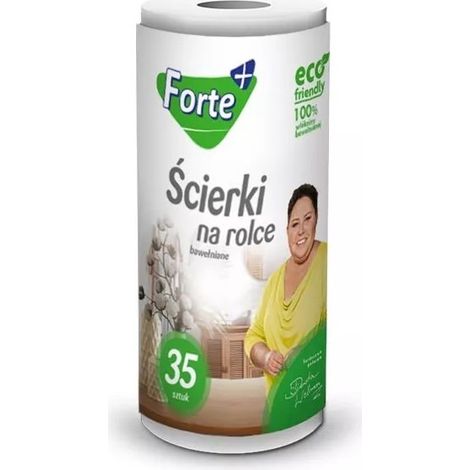 Chiffons en coton Forte+ en rouleau, 35 pièces.