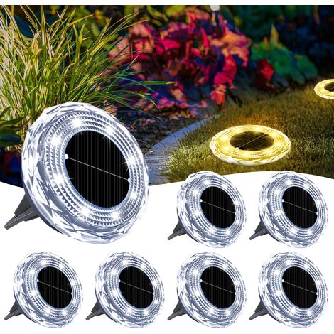lampes solaires flottantes de diamètre LED étanches au sol 3 500 K idéales pour les patios jardins Décoration mariage. 7 cm (1/5)