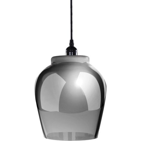 Lampe Suspension en Verre "Sombra" 29cm Noir (1/4)