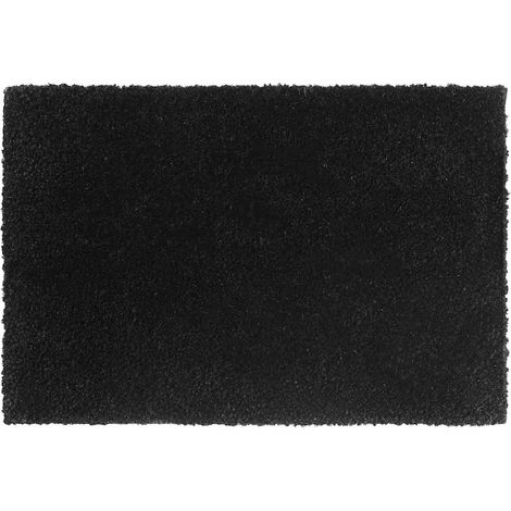 Paillasson en fibre de coco touffeté avec support antidérapant noir 40 x 60 cm - PANGIVO (1/5)