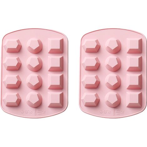 Moule À Glace - Moule À Chocolat Et À Biscuit En Silicone - Forme Cristal Précieux - 2 Pièces (1/5)