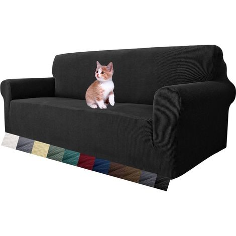 1 Housse de canapé Extensible, Tissu Jacquard, Antidérapant, Protection complète, Salon, 3 Places