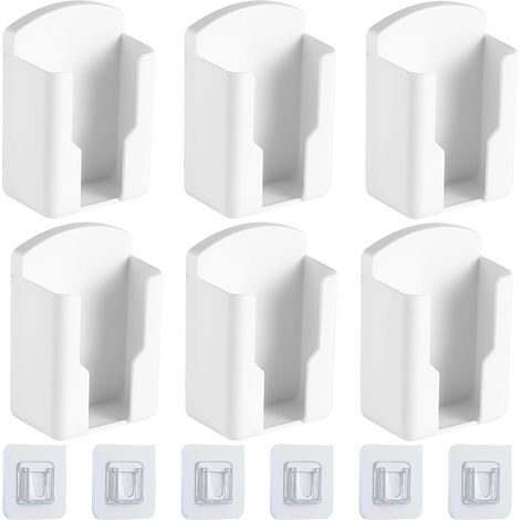 Scatola portatelecomando da parete da 6 pezzi, supporto per telecomando da parete autoadesivo, bianco, per casa e ufficio