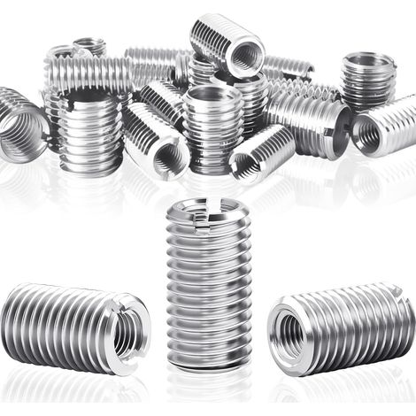 Insert fileté M10 vers M6 x 20 mm, 24 adaptateurs filetés M10 M6, douille filetée en acier inoxydable, adaptateur pour raccords à vis, manchon réducteur M10 vers M6, réparation, montage (1/5)