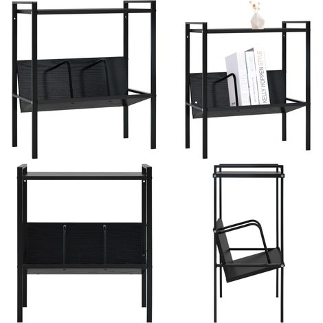 Bibliothèque 2 niveaux Noir 52x28x59 cm bois d'ingénierie - Bibliothèque Murale - Étagère Rangement - Bibliothèque Industrielle - Étagère Noir - Meubles Salon - Home & Living (1/5)