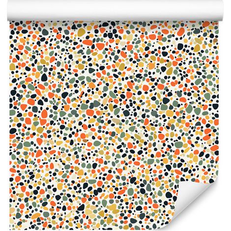 Papier peint terrazzo beige, crème et gris 50x1000 cm (1/5)