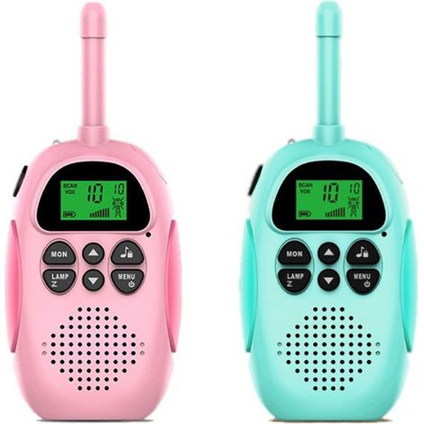 Kinder-Walkie-Talkie – Große Reichweite – Beleuchtetes LCD-Display – Freisprechfunktion (VOX) – Integrierte Taschenlampe – Für Kinder von 3 bis 12 Jahren – 2er-Pack (1/5)