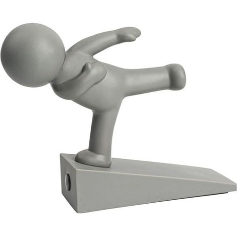 Door stop for decoration, non-slip, 10cm, plastic (grey) (1/5)