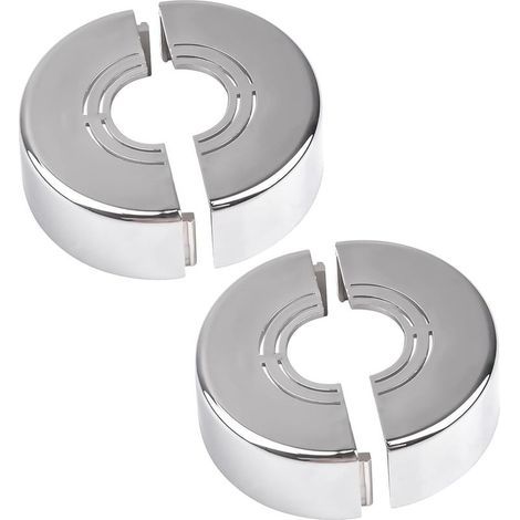 Lot de 2 cache-tuyaux muraux en plastique pour décoration de trou mural - Installation facile - Plaque ronde réglable - Accessoires pour tuyau d'eau