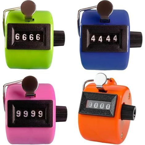 CSPARKV 4 Pcs Compteur Manuel Compteur À Cliquer 4 Chiffres Compteurs Manuels Click Compteur Pour Compteur Manuel Mécanique (1/4)