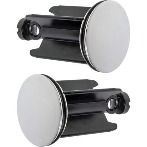 Bouchon de Lavabo de Salle de Bain Universel Ø 40 mm, Lot de 2, Bouchon d’évacuation Chromé, Constitué de Laiton, avec Joint en Caoutchouc, Bouchon Réglable en Hauteur, Bonde de Baignoire Antirouille (1/4)