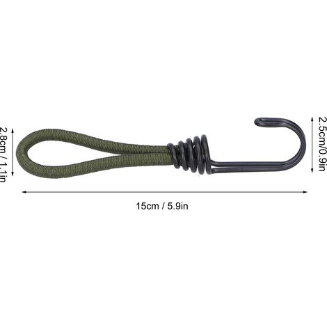 Lot de 10 cordes élastiques avec crochet pour tente de camping - Accessoires de fixation (1/5)