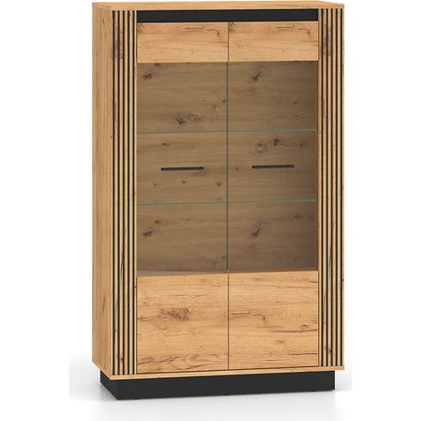 Vajillero 2 puertas Solal Madera y Negro