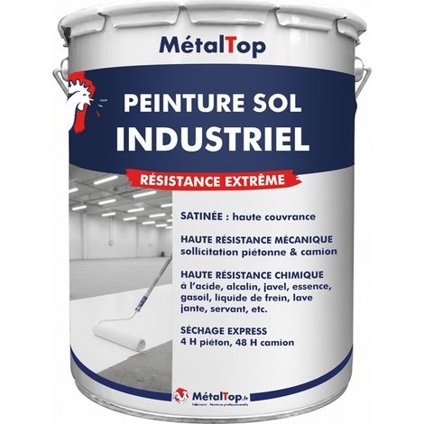 Peinture Sol Industriel - Blanc signalisation - RAL 9016 - 5 L - Métaltop