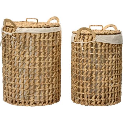 Cesta portabiancheria con coperchio naturale 48h
