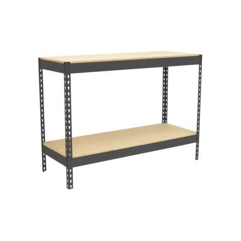 Table de travail en métal anthracite bois 400 kgs dim.877x1210x460mm sans vis (1/2)
