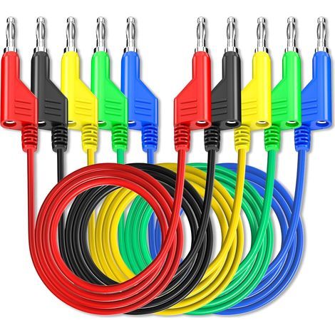 Stapelbare Bananenstecker-Prüfleitungen, 5 Stück, flexibles elektrisches Prüfkabel, 1 m (3,3 Fuß) für 1000 V 15 A Multimeter (1/5)