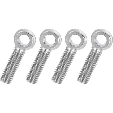 4 Pcs Boulon à Œil M6x25mm Boulon à Œillet de Levage pour Balancement d'Épaule, Vis Filetage Complet en Acier Inoxydable 304, Filetage Métrique Trou Coulissant, Couleur Argentée (1/5)