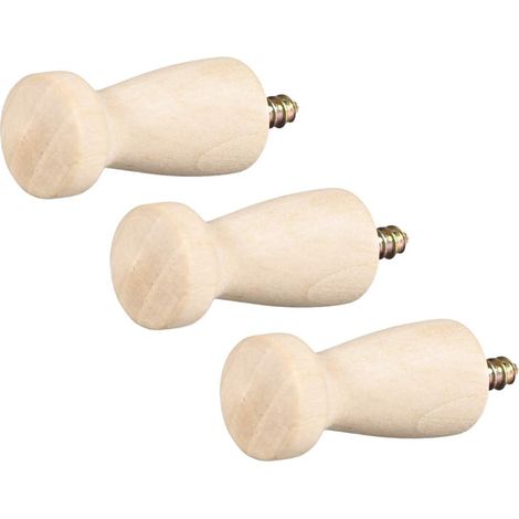 3Stk.Wandhaken Wandhalterungshaken Aufschraubbarer Massivholzhaken Kleiderhaken 22mmx48mm(DxL) (1/3)