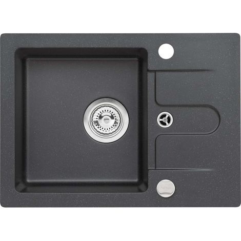 Alveus Cortina - Lavello in granito 58x42 cm, con comando dello scarico, carbon 1117074