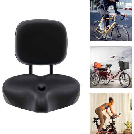 Sedile per triciclo, realizzato in polietilene e ferro di alta qualità, schienale regolabile da 10 a 15 cm, supporta fino a 100 kg, spessore del cuscino migliorato, scanalatura di ventilazione. (1/5)