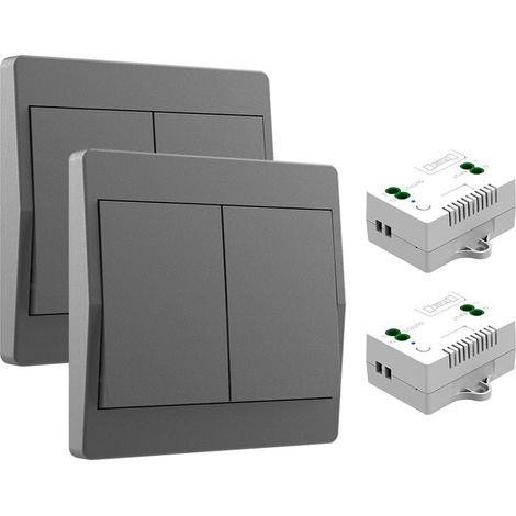 Wireless Light Switch Kit – Battery-Free, Easy Installation, Remote Control for Lamps and Lights, Gray (1/5)