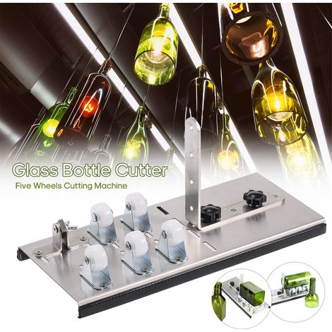 Outil Coupe Bouteille Verre en Acier Inoxydable DIY pour Bouteilles Vin Bière Laines 5 Roues Machine à Graver (1/2)