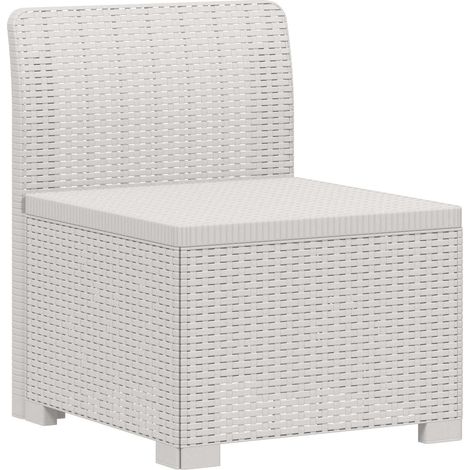 Maison Exclusive - 1-Sitzer Garten-Sofa Rattan-Look PP Weiß (1/5)