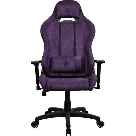 Arozzi Torretta Premium SoftFabric™ Chaise de gaming et de bureau ergonomique avec mécanisme d'assise avancé, accoudoirs 3D, dossier haut, bascule pivotante, 2 coussins de soutien - Violet (TORRETTA-S
