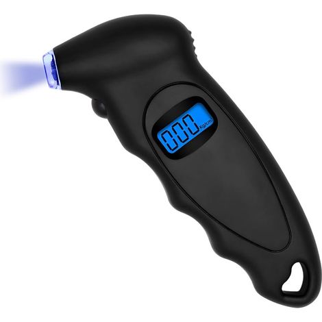 Manomètre numérique pour pneus (jusqu'à 150 PSI / 4 unités de mesure) – Précis, avec poignée antidérapante et écran LCD rétroéclairé (1/5)