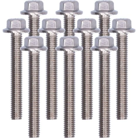 10 vis hexagonales bride inox M5x35 - Boulon résistant pour utilisation intensive (1/5)