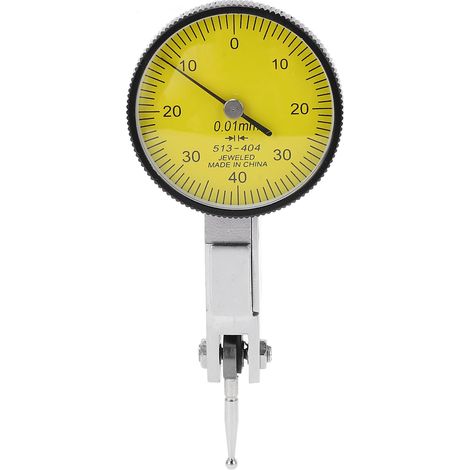 Comparateur à cadran jaune, plage de mesure 0 mm x 40 mm x 0 mm, précision 0,01 mm. (1/5)