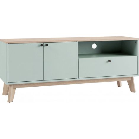 Meuble TV 120 cm, meuble télé pour téléviseur jusqu'à 36 pouces avec 2 portes, tiroir