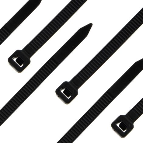 Lot de 100 serre-câbles - Noir - 200 x 3,6 mm - Indéchirable jusqu'à 19 kg - Nylon PA6.6 - Autobloquants - Lot de serre-câbles pour la gestion des câbles, la maison, l'atelier et l'industrie (1/3)